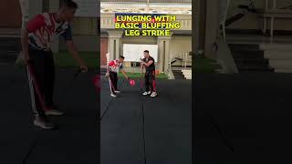 Lunging Basic bluffing leg strike Tutorials in Padded arnis kali arnis eskrima fma tutorial [upl. by Ethbun]