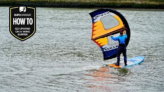 Going upwind with a wing surfer without a foil  How to video [upl. by Voe]