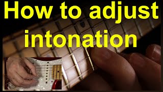 How to adjust intonation on an electric guitar setup intonation [upl. by Barnie]