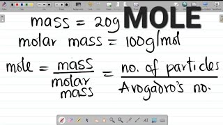 Mole Concept Mole Mass Molar Mass Avogadros Constant and Number of Particles explained with eg [upl. by Giselbert]