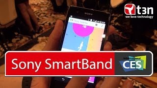 LifeLogging Sony SmartBand zeichnet unser Leben auf CES 2014 [upl. by Biamonte337]