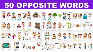 Learn 50 Common Opposite Words in English  Antonyms List Part 1 [upl. by Iddo316]