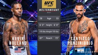 KEVIN HOLLAND VS SANTIAGO PONZINIBBIO FULL FIGHT UFC 287 [upl. by Halla978]