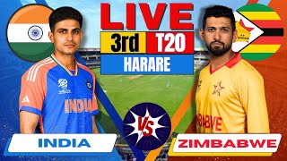 🔴 Live INDIA vs ZIMBABWE 3rd T20  IND vs ZIM Live cricket match Today  Live Score amp Commentary [upl. by Kelli651]