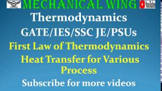 Thermodynamics Lecture 6 First law of Thermodynamics amp Heat transfer for various process [upl. by Ellissa]