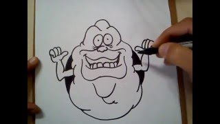 COMO DIBUJAR A PEGAJOSO DE LOS CAZAFANTASMAS  how to draw Ghostbusters Slimer [upl. by Nidnal]