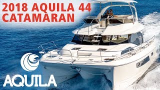 2018 Aquila 44 Power Catamaran at MarineMax St Petersburg [upl. by Knitter]