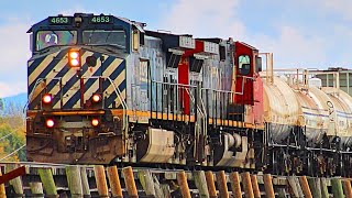 BC Rail on the Swanton Sub BCOL 4653 in Northern Vermont [upl. by Elana231]