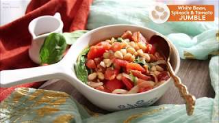 BWELLthy  White Bean Spinach amp Tomato Jumble [upl. by Katrinka658]