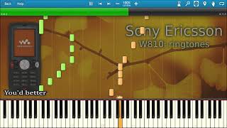 SONY ERICSSON W810i RINGTONES IN SYNTHESIA  Piano Tutorial [upl. by Cassondra]