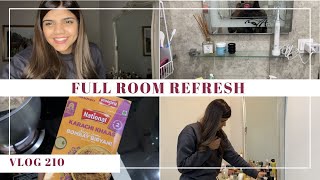 WEEKEND KAY KAAM AND FULL ROOM REVEAL  CLEANING  Vlog 210 [upl. by Parthinia]