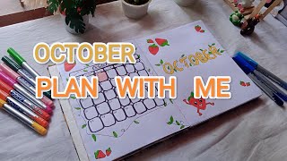 October month planner🍓🍰🧸 monthly planning strawberry theme keerthana3142 [upl. by Airdua]