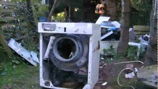 Destroy a Washer Bosch 17 jears old Waschmaschiene vs Stein Test3 [upl. by Edva]