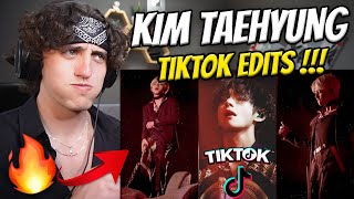 V Kim Taehyung TikTok Compilation THAT TONGUE THO😳  REACTION 🔥 [upl. by Firooc]