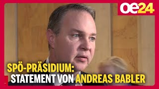 SPÖPräsidium Statement von Andreas Babler [upl. by Akehs]