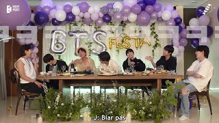 INDO SUB 2022 FESTA BTS 방탄소년단 ‘Real BTS Dinner Party’ 2022BTSFESTA [upl. by Rellim]