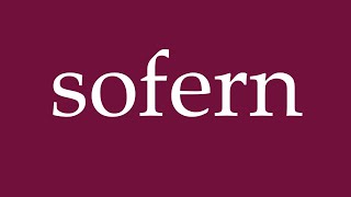 How to Pronounce sofern so far Correctly in German [upl. by Aitel]