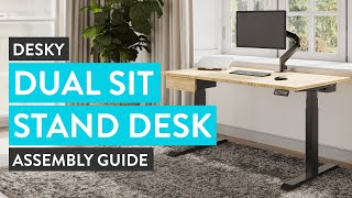 Desky Dual Sit Stand Desk Assembly Guide [upl. by Nalra860]