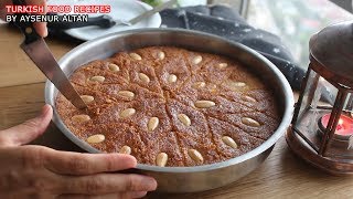 Turkish Sambali  Revani Basbousa Dessert With Semolina No Egg Oil Flour [upl. by Akeem687]