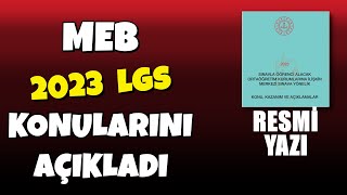 MEB 2023 LGS Konularını AÇIKLADI [upl. by Aratahs14]