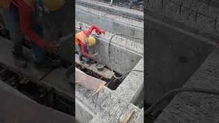 Use cement with Sika Grout for repair holes on girder beam [upl. by Breena]