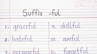 Suffix  ful [upl. by Elatia]