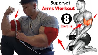 Biceps And Triceps Superset workout at gym  8 effective exercises [upl. by Clarine325]