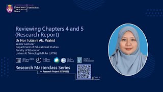 REVIEWING CHAPTERS 4 amp 5 for RESEARCH MASTERCLASS SERIES [upl. by Anivram]