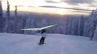 Kitewing snowboard  first try [upl. by Jochbed]