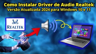 Como instalar drivers de audio Realtek Windows 10 sem som resolvido 2024 [upl. by Notsle]