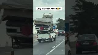 Bakkie Carrying an UpsideDown Car 🤯  Only in South Africa [upl. by Bullard]