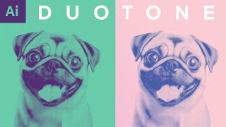 DUOTONE Image Effect With HALFTONE in Adobe Illustrator  Design Tutorial [upl. by Ecinereb530]