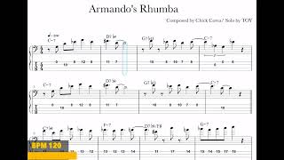 Armandos Rhumba Backing Track with TOYs Sheet  M 200180160120100 [upl. by Aicirtal]