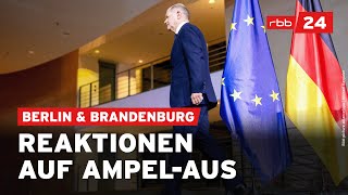 Ende der Ampel So reagiert die Politik in Berlin amp Brandenburg [upl. by Settle]