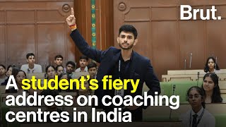 A student’s fiery address on coaching centres in India [upl. by Suh]