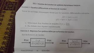 14 Systhème asservi  TD 02 exercice 01 parte 1 [upl. by Yerffoej]