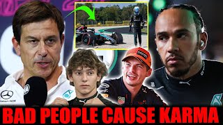 TOO BADToto Wolff ELIMINATED Lewis Hamilton in just 5 minutes  Kimi Antonellis ACCIDENT was KARMA [upl. by Oramlub]