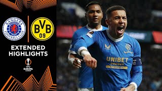 Rangers vs Borussia Dortmund Extended Highlights  UEL  Playoffs  Leg 2  CBS Sports Golazo [upl. by Elatsyrc104]