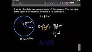 Find the area of a sector given radius and angle that subtend the sector [upl. by Allimac]