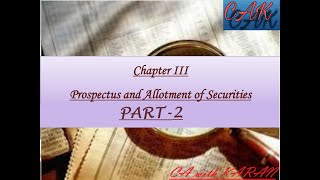 CA INTER LAW CHAPTER 3 PROSPECTUS AND ALLOTMENT OF SECURITIES PART2 CA cainterlaw [upl. by Alimhaj]