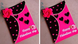 Easy and beautiful card for valentines dayvalentines day card making very easy valentine greeting [upl. by Enenstein254]