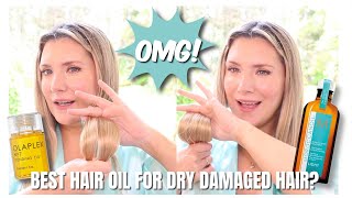 OLAPLEX No7 VS MOROCCANOIL WHICH IS THE BEST HAIR OIL FOR DRY DAMAGED FRIZZY LONG HAIR [upl. by Nnairda]