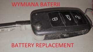 Volkswagen KEY fob battery change Old type key [upl. by Nwahsiek951]