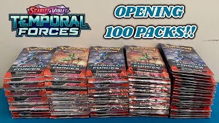 I opened 100 PACKS of TEMPORAL FORCES to try and COMPLETE THE SET pokemon card opening [upl. by Hayimas570]