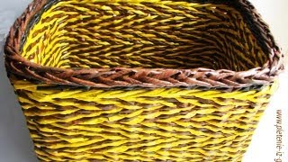 ▬►Плетение из газет загибки Часть VII  How to basketry [upl. by Ahsinuq]