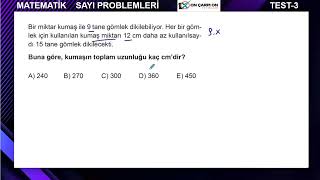 Sayı Problemleri Test 3 Soru 1 [upl. by Aiuqcaj78]