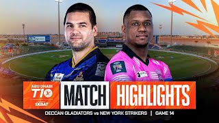 2024 Abu Dhabi T10 I Match 14 Highlights Deccan Gladiators vs New York Strikers Season 8 [upl. by Elem]