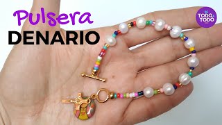 Pulsera DENARIO en perlas DIY [upl. by Tilla]