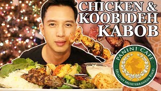 mukbang • PERSIANIRANIAN 🇮🇷🥩 KABOB KOOBIDEH amp CHICKEN CUISINE PANINI KABOB GRILL [upl. by Einatirb]