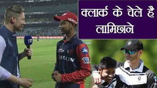 IPL 2018  Sandeep Lamichhane impresses mentor Micheal Clark in his IPL debut match  वनइंडिया हिंदी [upl. by Nagiam892]